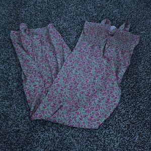 Floral print ruched backless dress